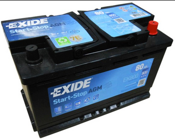 Автомобильный аккумулятор EXIDE Start-Stop AGM 6СТ-80Ah АзЕ 800A (EN) EK800 100031 фото